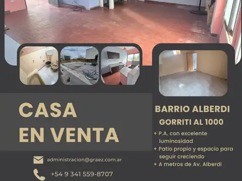 Casa en P. A. 1 Dormitorio Gorriti Al 1000 66  m2 Cubiertos Mas 52 m2 de Patio