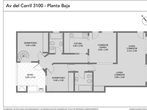 Depto Tipo Casa en Venta de 3 ambientes