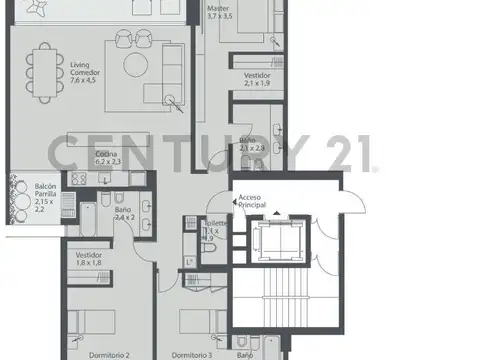 Departamento en Venta de 3 dormitorios