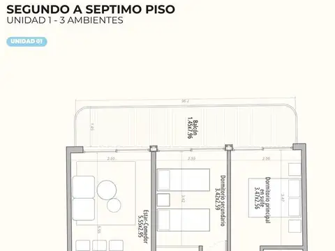 Departamento en Venta de 3 ambientes
