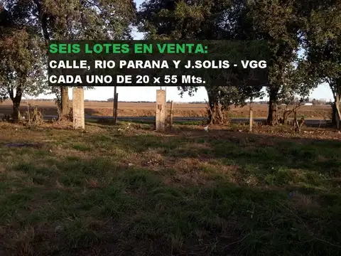6 Lotes en Venta.-Bo. Cargil: Rio Parana y Juan de Solis. Entre Gaboto y Matienzo