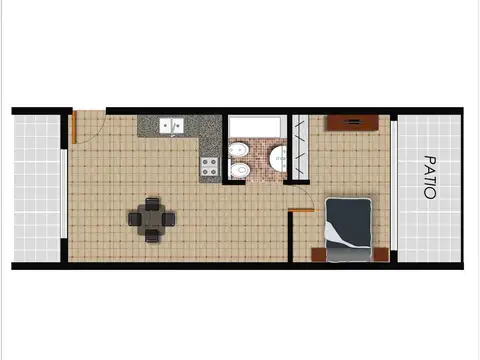 Depto Tipo Casa en Alquiler de 1 dormitorio