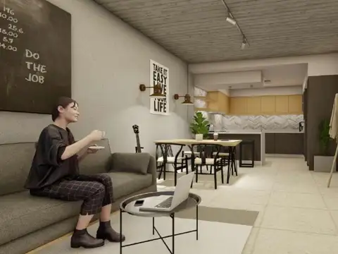 Departamento 2 ambientes con 2 baños