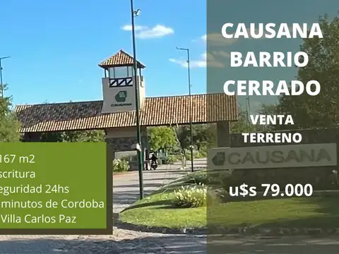 VENTA LOTE EN CAUSANA BARRIO CERRADO 2167 M2