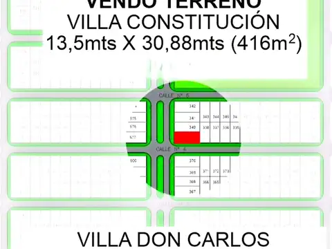TERRENO EN VENTA EN VILLA CONSTITUCION 