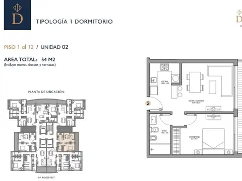 Departamento en Venta de 2 ambientes