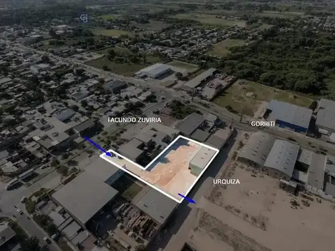 Gran terreno con Oficina y  Galpón con salida a dos calles, ideal para correalón