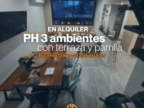 PH 3 AMBIENTES EN ALQUILER CON TERRAZA Y PARRILLA EN EL CENTRO DE GENERAL SAN MARTÍN