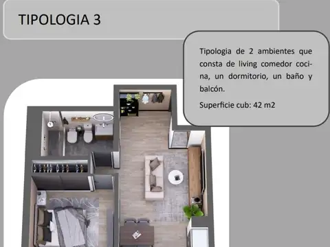 Departamento en Venta de 2 ambientes