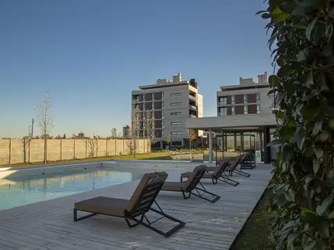 Venta departamento monoambiente en Condominios Botania Amenities Espacios verdes
