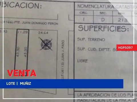 Terreno - Venta - Argentina, Muñiz - Av. Pres.  Juan Domingo Perón 7596367