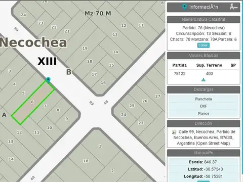 VENTA LOTE 400METROS  NECOCHEA