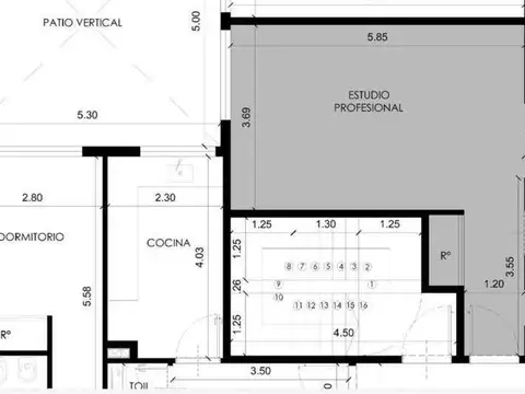 Emprendimiento en Villa Urquiza, departamento 1 ambiente.