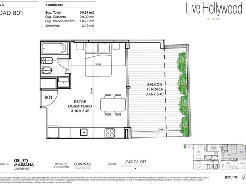 Departamento en Venta de 1 dormitorio