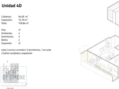 Departamento en Venta en Saavedra, USD 280.000