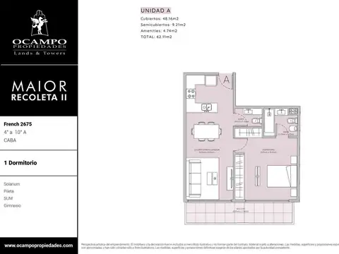 Departamento en Venta de 2 ambientes