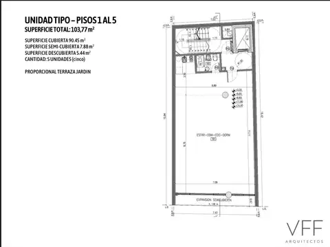 Oficina Monoambiente con 1 baño