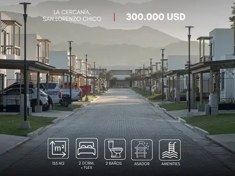 Casa en venta de 2 dorm. en la cercanía, san lorenzo chico