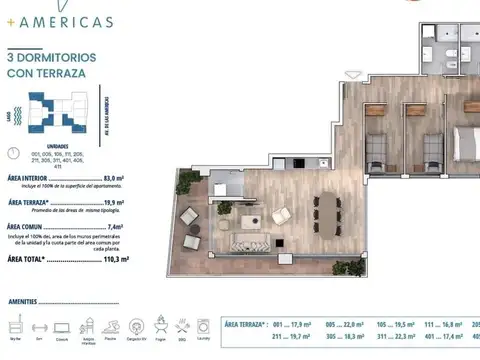 Departamento en Venta de 3 dormitorios