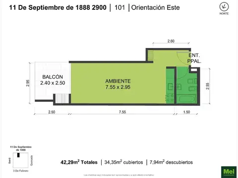 11 De Septiembre 2900, Piso 1