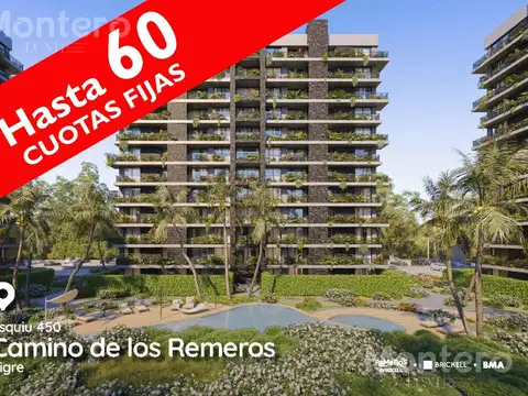 Brickell Remeros-2 Amb. Balcón con Parrilla- Hasta 60 cuotas Fijas en Dólares !