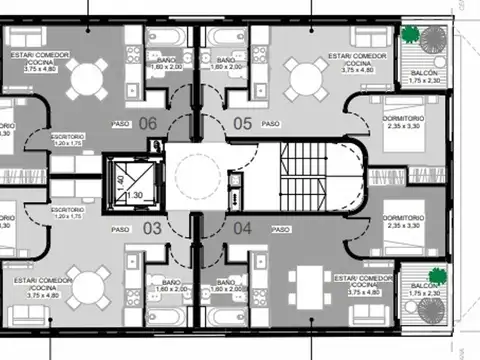 Departamento 2 ambientes con 1 baño