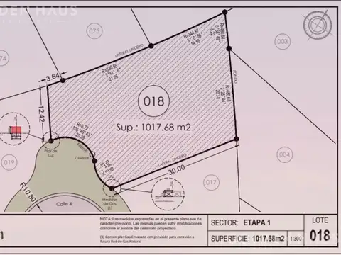 Terreno en Venta de 1017,0 m2