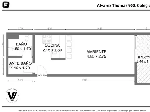 Departamento en Venta de Monoambiente
