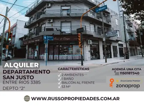 Alquiler Departamento 2 Ambientes - San Justo