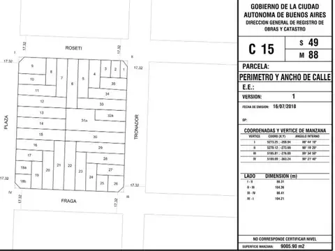 Terreno en Venta 12  mts Frente
