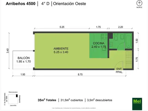 Arribeños 2500, Piso 4