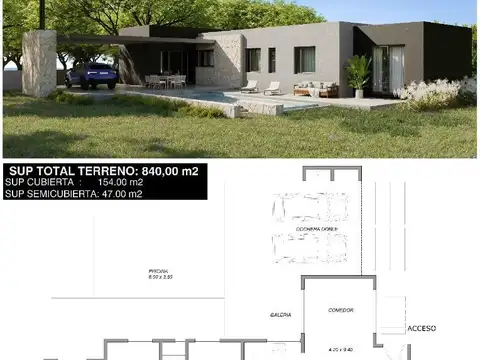 Casa 4 ambientes con 2 baños