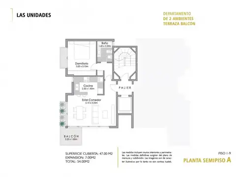 Departamento 2 ambientes con 1 baño