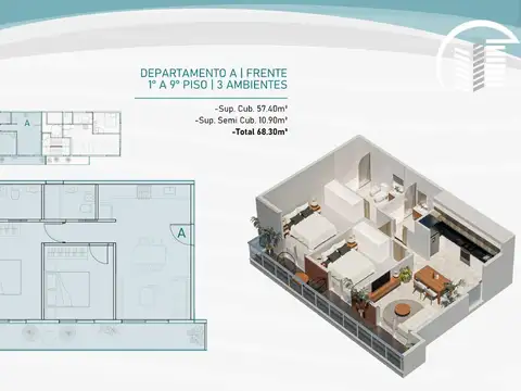 Departamento en Venta de 2 dormitorios