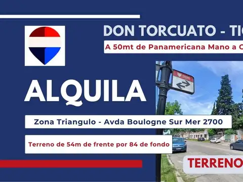 Alquila lote4157mt Don Torcuato 50mts Panamericana