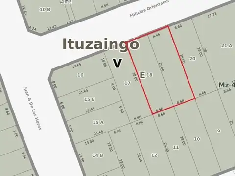 Terreno en Venta en Ituzaingo Norte, USD 260.000
