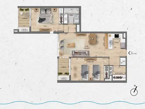 VENTA Apartamento 2 dormitorios Lago Calcagno