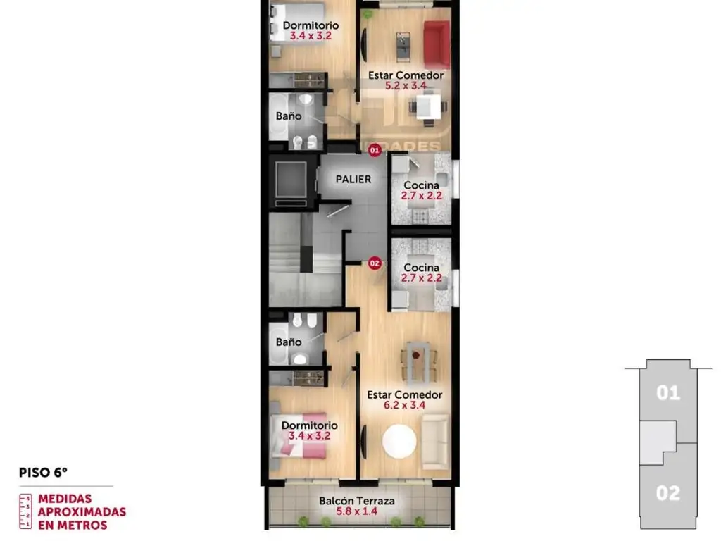 EDIFICIO STANZA XXXII de 1 Dormitorios