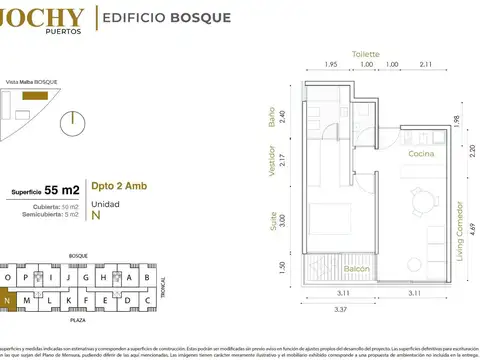 Departamento en Venta de 2 ambientes