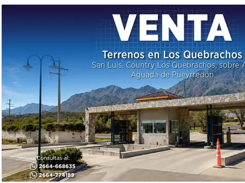 VENTA Terrenos en Los Quebrachos