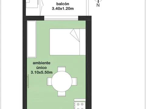 Venta Monoambiente con balcón, Amenities.