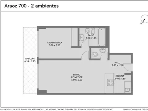 Departamento en Venta de 1 dormitorio