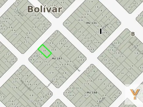 Terreno en Venta 15  mts Frente