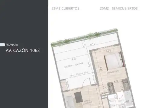 Departamento 2 ambientes con 1 baño