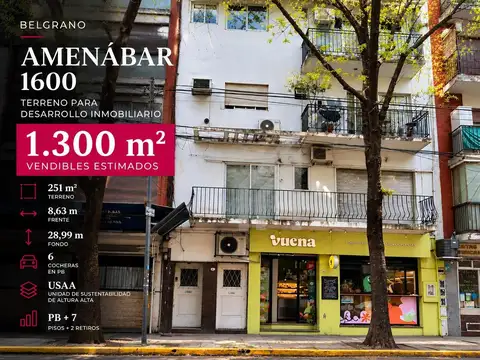 Terreno en venta para desarrollo inmobiliario Belgrano  en Capital Federal, Buenos Aires, Argentina