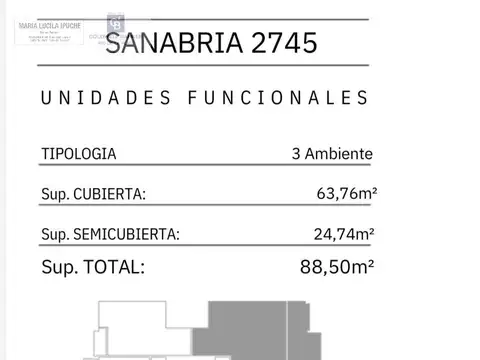 Departamento en Venta de 3 ambientes