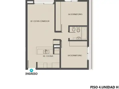 Departamento 3 ambientes con 1 baño