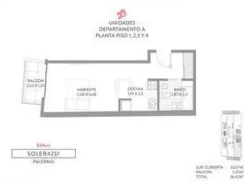 Departamento en Venta con 1 cochera