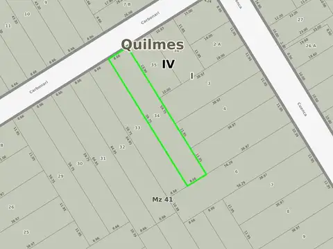 Terreno en Venta 59  mts Fondo