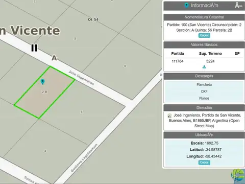 Lote en venta, 5224m2 Chacras de San Vicente, Bs. As.